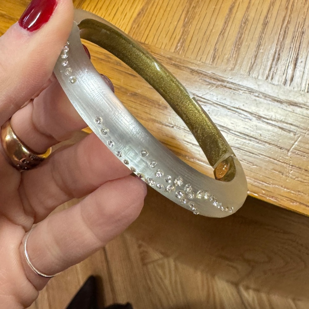 Alexis Bittar Confetti Crystal Lucite Hinge Bracelet - Picture 4 of 8
